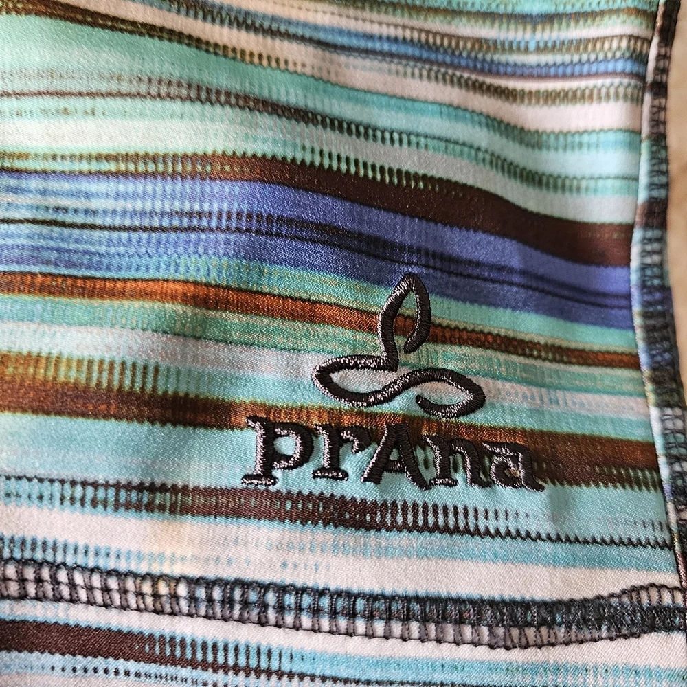 PrAna Mens Swim Boardshorts Size 33 Linear‎ Hybrid Shorts Blue Jay Striped